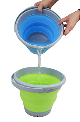 SAMMART 5.5L Collapsible Plastic Bucket - Foldable Round Tub - Portable Fishing Water Pail - Space Saving Outdoor Waterpot