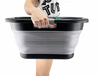 SAMMART 30L Collapsible Plastic Laundry Basket - Foldable Pop Up Storage Container/Organizer - Portable Washing Tub - Space Saving Hamper/Basket