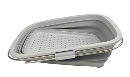 SAMMART 8L Expandable & Collapsible Plastic Dish Drainer - Foldable Drying Rack - Portable Dinnerware Organizer - Space Saving