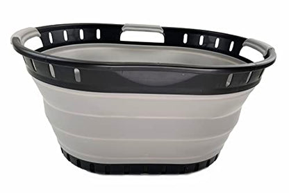 SAMMART 25L Collapsible Plastic Laundry Basket - Foldable Pop Up Storage Container/Organizer - Portable Washing Tub - Space Saving Hamper/Basket