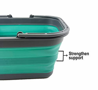 SAMMART SAMMART 12L Collapsible Tub with Handle - Portable Outdoor Picnic Basket/Crater - Foldable Shopping Bag - Space Saving Storage Container