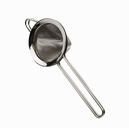 Stainless Steel Mesh Strainer with Straight Handle - Conical Sieve Strainer