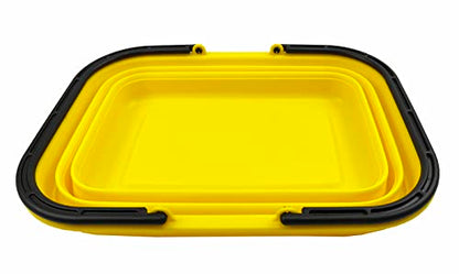 SAMMART 12L Collapsible Tub with Handle - Portable Outdoor Picnic Basket/Crater - Foldable Shopping Bag - Space Saving Storage Container