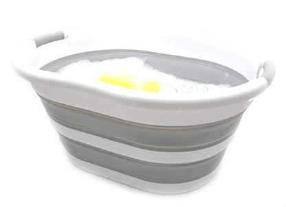 SAMMART 2 pcs Set : 36L Collapsible Plastic Laundry Basket & 10L Collapsible Bucket