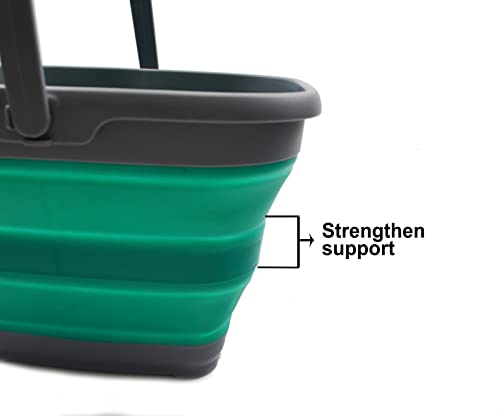 SAMMART 10L Set of 2 Collapsible Plastic Rectangular Handy Basket/Bucket