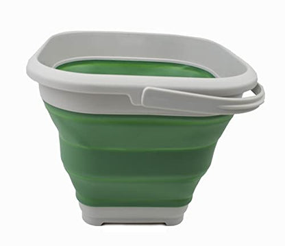 SAMMART 5.5L Collapsible Square Handy Bucket/Foldable SquareWater Pail/Portable Tub with Handle.