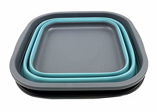 SAMMART 5.5L Collapsible Tub - Foldable Dish Tub - Portable Washing Basin - Space Saving Plastic Washtub