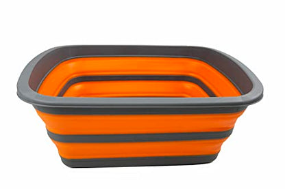 SAMMART 10L Collapsible Tub-Foldable Dish Tub-Portable Washing Basin-Space Saving Plastic Washtub