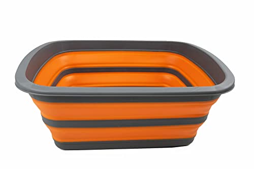 SAMMART 10L Collapsible Tub-Foldable Dish Tub-Portable Washing Basin-Space Saving Plastic Washtub