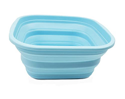 SAMMART 5.5L Collapsible Tub - Foldable Dish Tub - Portable Washing Basin - Space Saving Plastic Washtub