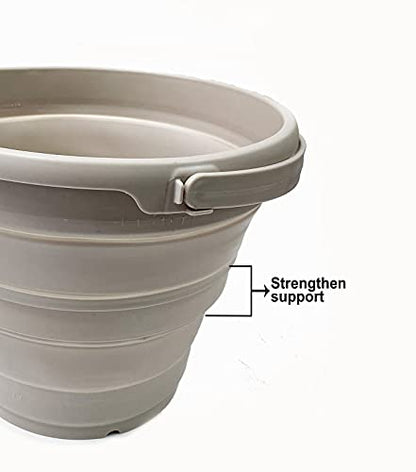 SAMMART 10L Collapsible Plastic Bucket - Foldable Round Tub - Portable Fishing Water Pail - Space Saving Outdoor Waterpot, Size 33cm Dia