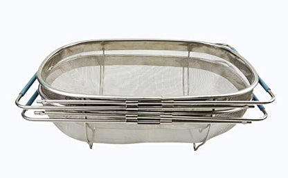 SAMMART Expandable Over The Sink Oval Colander/Mesh Strainer Basket