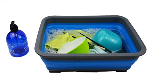 SAMMART 7LCollapsible Tub - Foldable Dish Tub - Portable Washing Basin - Space Saving Plastic Washtub