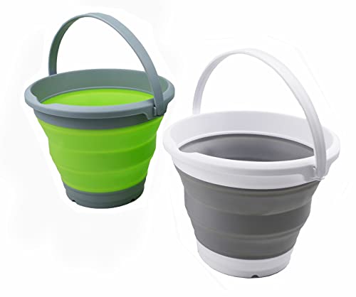 SAMMART 5.5L Collapsible Plastic Bucket - Foldable Round Tub - Portable Fishing Water Pail - Space Saving Outdoor Waterpot