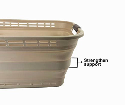 SAMMART 42L Collapsible Plastic Laundry Basket - Foldable Pop Up Storage Container/Organizer - Portable Washing Tub - Space Saving Hamper/Basket