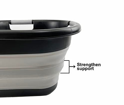 SAMMART 30L Collapsible Plastic Laundry Basket - Foldable Pop Up Storage Container/Organizer - Portable Washing Tub - Space Saving Hamper/Basket