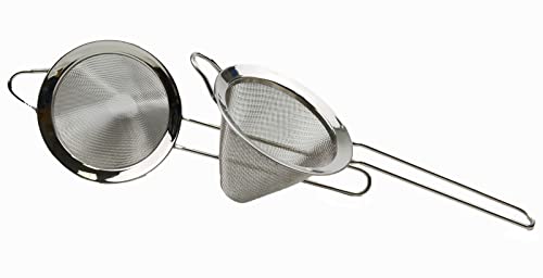 Stainless Steel Mesh Strainer with Straight Handle - Conical Sieve Strainer