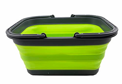 New SAMMART 12L Collapsible Tub with Handle - Portable Outdoor Picnic Basket/Crater - Foldable Shopping Bag - Space Saving Storage Container