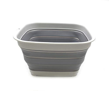 SAMMART 15L Collapsible Tub - Foldable Dish Tub - Portable Washing Basin - Space Saving Plastic Washtub