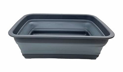 SAMMART 7L Collapsible Tub - Foldable Dish Tub - Portable Washing Basin - Space Saving Plastic Washtub