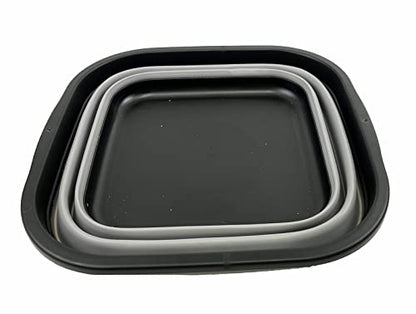 SAMMART 5.5L Collapsible Tub - Foldable Dish Tub - Portable Washing Basin - Space Saving Plastic Washtub (Black/Alloy Grey)