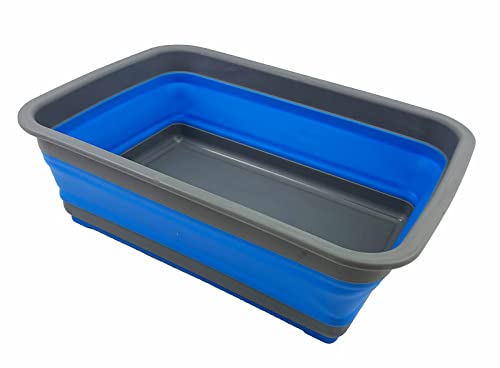 SAMMART 7L (1.85 Gallon) Collapsible Tub - Foldable Dish Tub - Portable Washing Basin - Space Saving Plastic Washtub