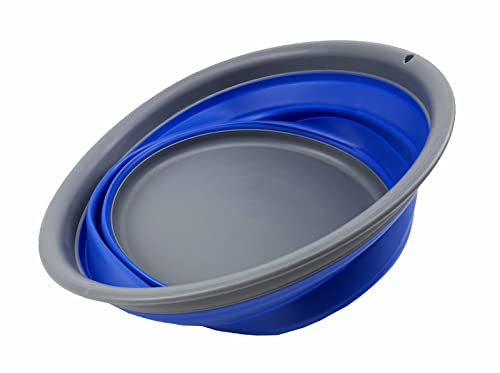 SAMMART 7.5L Collapsible Tub - Foldable Dish Tub - Portable Washing Basin - Space Saving Plastic Washtub