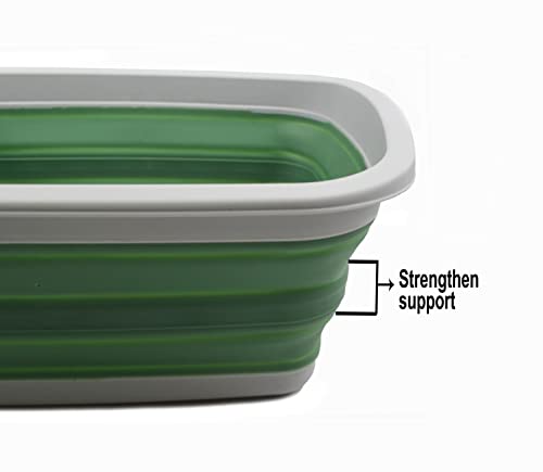 SAMMART 10L Collapsible Tub-Foldable Dish Tub-Portable Washing Basin-Space Saving Plastic Washtub