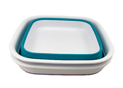 SAMMART 8L Collapsible Tub - Foldable Dish Tub - Portable Washing Basin - Space Saving Plastic Washtub