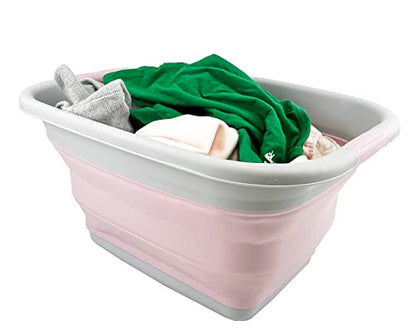 SAMMART 25L Collapsible Laundry Basket/Tub - Foldable Storage Container/Organizer - Portable Washing Bin - Space Saving Hamper, Water Capacity: 19L
