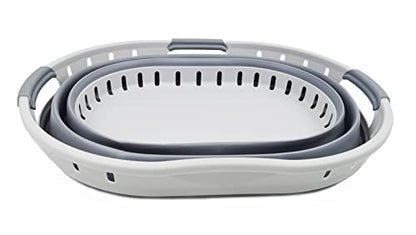 SAMMART 25L Collapsible Plastic Laundry Basket - Foldable Pop Up Storage Container/Organizer - Portable Washing Tub - Space Saving Hamper/Basket