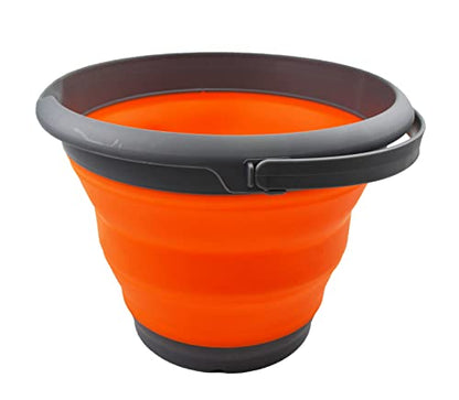 SAMMART 8.5L Collapsible Plastic Bucket - Foldable Round Tub - Portable Fishing Water Pail - Space Saving Outdoor Waterpot. Size 31cm Dia