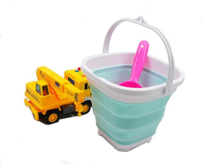 SAMMART 2.6L Super Mini Sqare Collapsible Plastic Bucket - Foldable Square Tub - Portable Fishing Water Pail - 2 pieces box pack