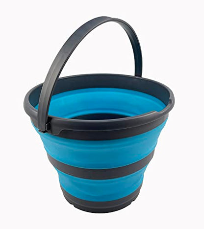 SAMMART 10L Collapsible Plastic Bucket - Foldable Round Tub - Portable Fishing Water Pail - Space Saving Outdoor Waterpot, Size 33cm Dia