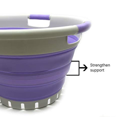 SAMMART 41L (10.8 Gallon) Collapsible Plastic Laundry Basket - Foldable Pop Up Storage Container/Organizer - Portable Washing Tub - Space Saving Hamper/Basket