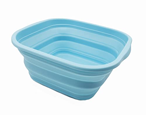 SAMMART 5.5L Collapsible Tub - Foldable Dish Tub - Portable Washing Basin - Space Saving Plastic Washtub