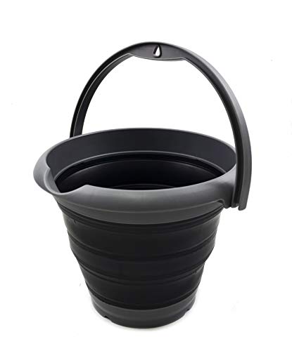 SAMMART 5L Collapsible Plastic Bucket - Foldable Round Tub - Portable Fishing Water Pail - Space Saving Outdoor Waterpot, size 27cm dia