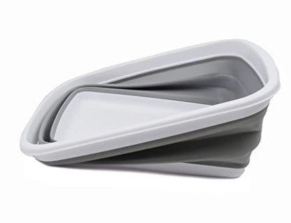 SAMMART 10L Collapsible Tub - Foldable Dish Tub - Portable Washing Basin - Space Saving Plastic Washtub