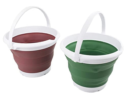 SAMMART 8.5L Collapsible Plastic Bucket - Foldable Round Tub - Portable Fishing Water Pail - Space Saving Outdoor Waterpot. Size 31cm Dia