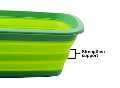 SAMMART 10L Collapsible Tub-Foldable Dish Tub-Portable Washing Basin-Space Saving Plastic Washtub