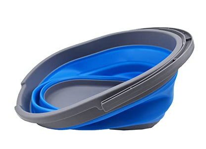 SAMMART 11L Collapsible Basket with Handle - Portable Outdoor Picnic Basket/Crater - Foldable Shopping Bag - Space Saving Storage Container