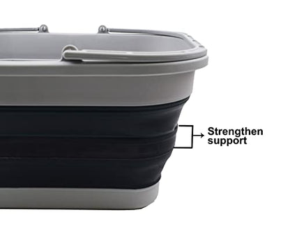 SAMMART 19L Collapsible Tub with Handle - Portable Outdoor Picnic Basket/Crater - Foldable Shopping Bag - Space Saving Storage Container