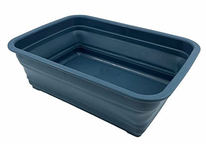 SAMMART 7L Collapsible Tub - Foldable Dish Tub - Portable Washing Basin - Space Saving Plastic Washtub