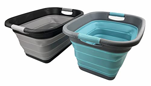 SAMMART 25L Collapsible Laundry Basket/Tub - Foldable Storage Container/Organizer, Water Capacity: 20L