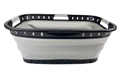 SAMMART 44L Collapsible Plastic Laundry Basket-Foldable Pop Up Storage Container-Portable Washing Tub-Space Saving Hamper, Water Capacity: 35L