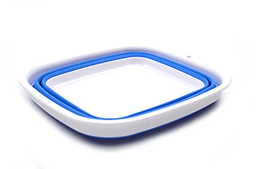 SAMMART 7.7L Collapsible Tub - Foldable Dish Tub - Portable Washing Basin - Space Saving Plastic Washtub