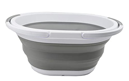 SAMMART 11L Collapsible Basket with Handle - Portable Outdoor Picnic Basket/Crater - Foldable Shopping Bag - Space Saving Storage Container