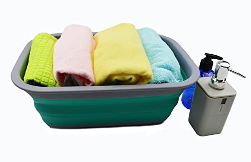 SAMMART 10L Collapsible Tub - Foldable Dish Tub - Portable Washing Basin - Space Saving Plastic Washtub