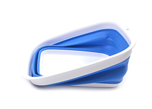 SAMMART 7.7L Collapsible Tub - Foldable Dish Tub - Portable Washing Basin - Space Saving Plastic Washtub