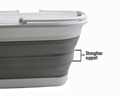 SAMMART 29L Collapsible Tub with Handle-Portable Outdoor Picnic Basket-Space Saving Storage Container,Water capacity 24L